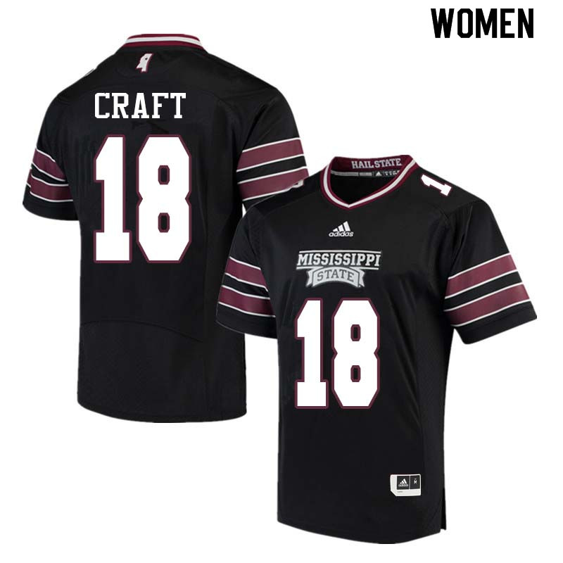 Women #18 Londyn Craft Mississippi State Bulldogs College Football Jerseys Sale-Black - Click Image to Close